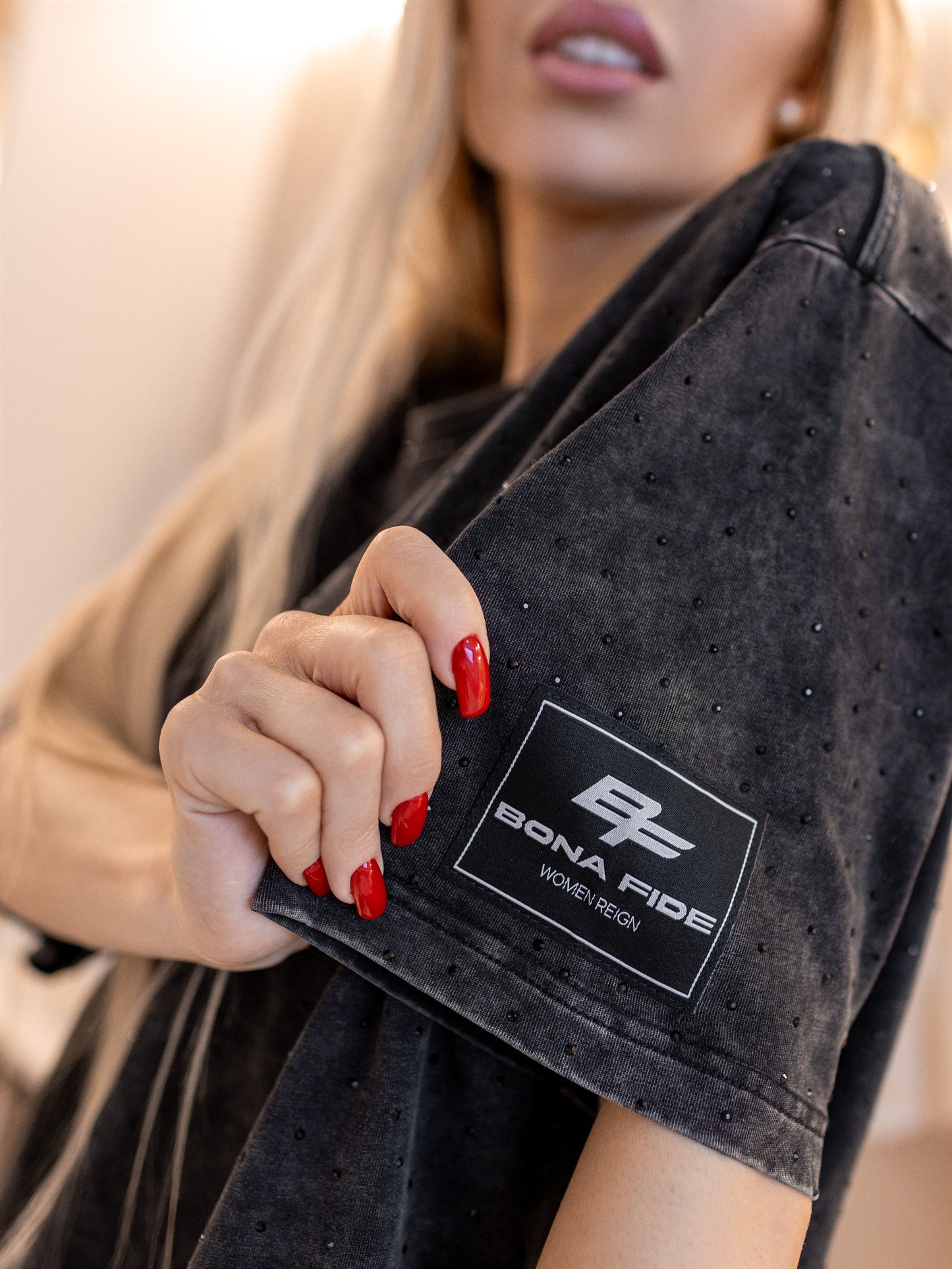 T-shirt Oversize T-Shirt Shiny grunge Black