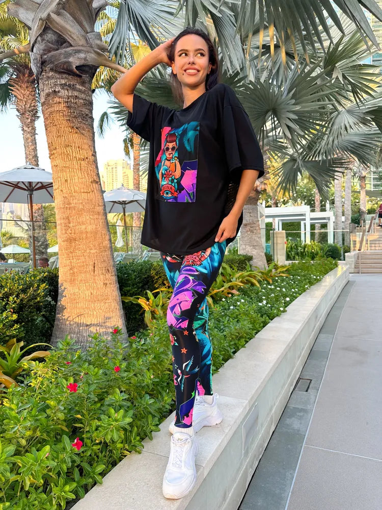 Leggings Bona Corsage Pin-Up Girl