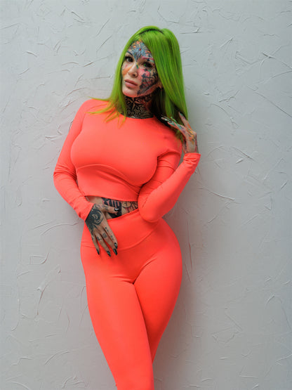 Workout Top Base Rash Coral