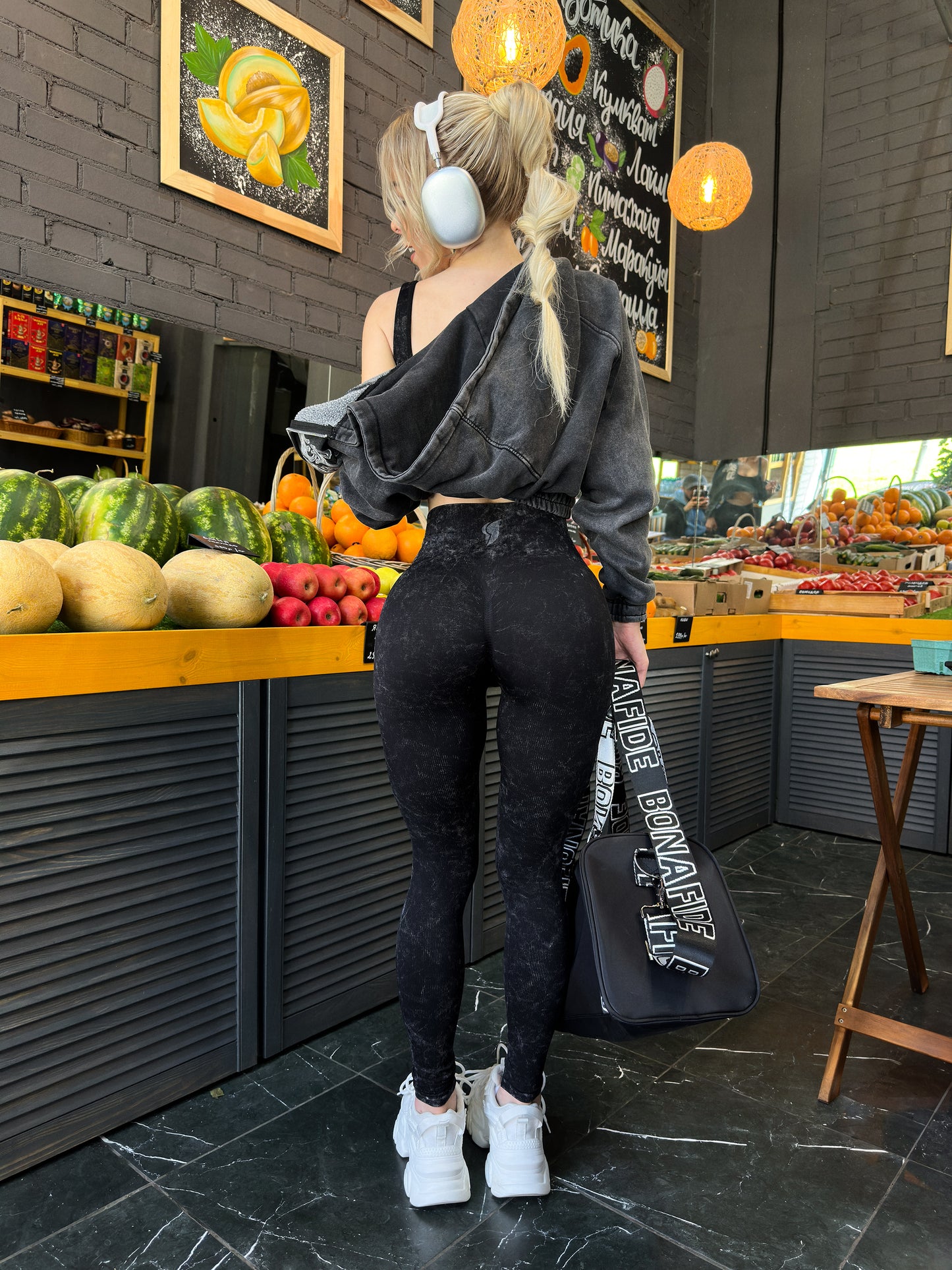 Leggings Seamless Marble Black