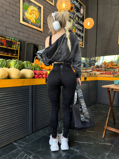 Leggings Seamless Marble Black