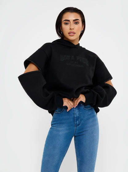 Hoody Bona Zip Hoody Black - Bona Fide