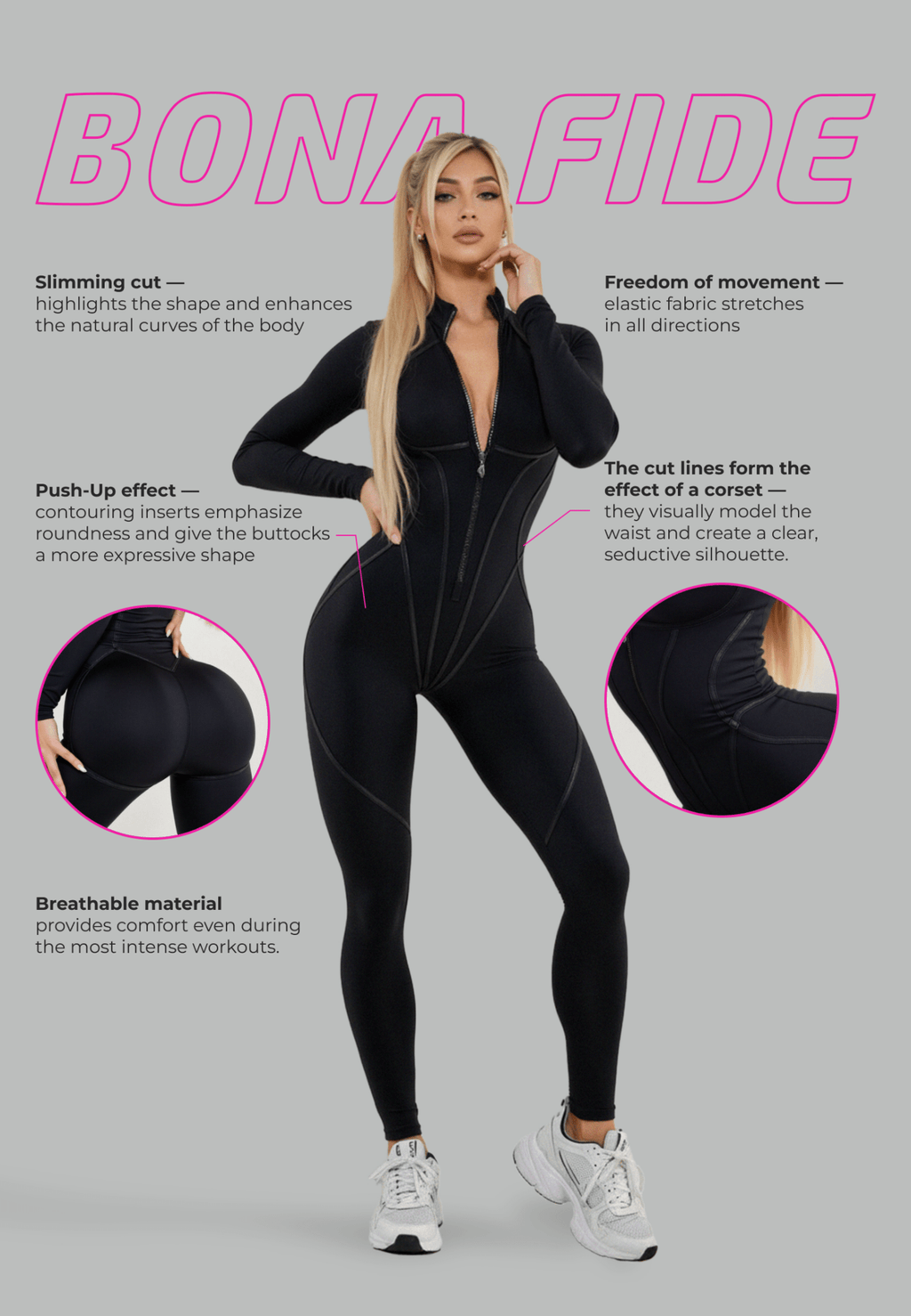 Jumpsuit Hot - shape Suit Black - Bona Fide