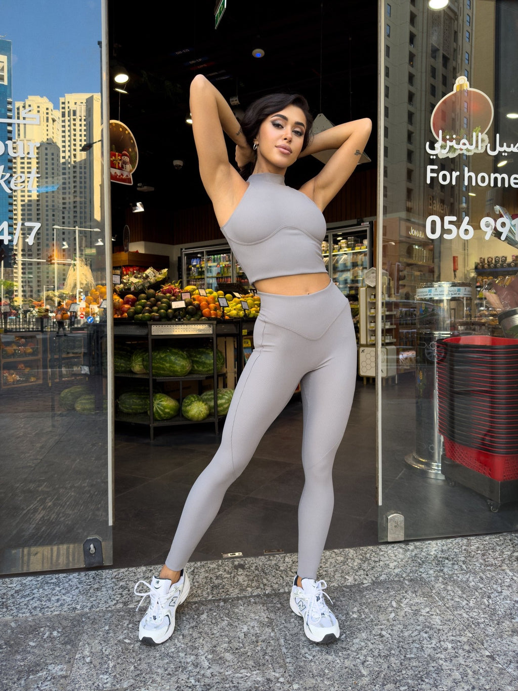 Leggings Ribbed Gray - Bona Fide