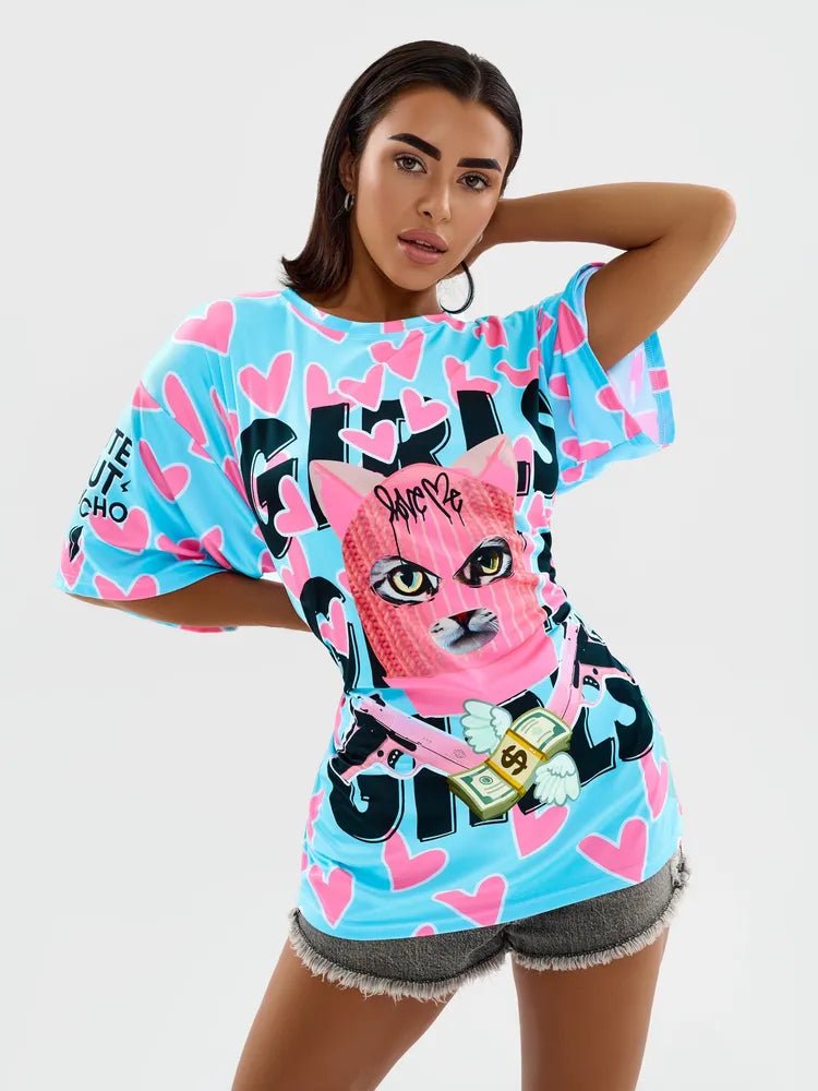 OVERSIZE T-shirt Meow Criminal - One size - Bona Fide