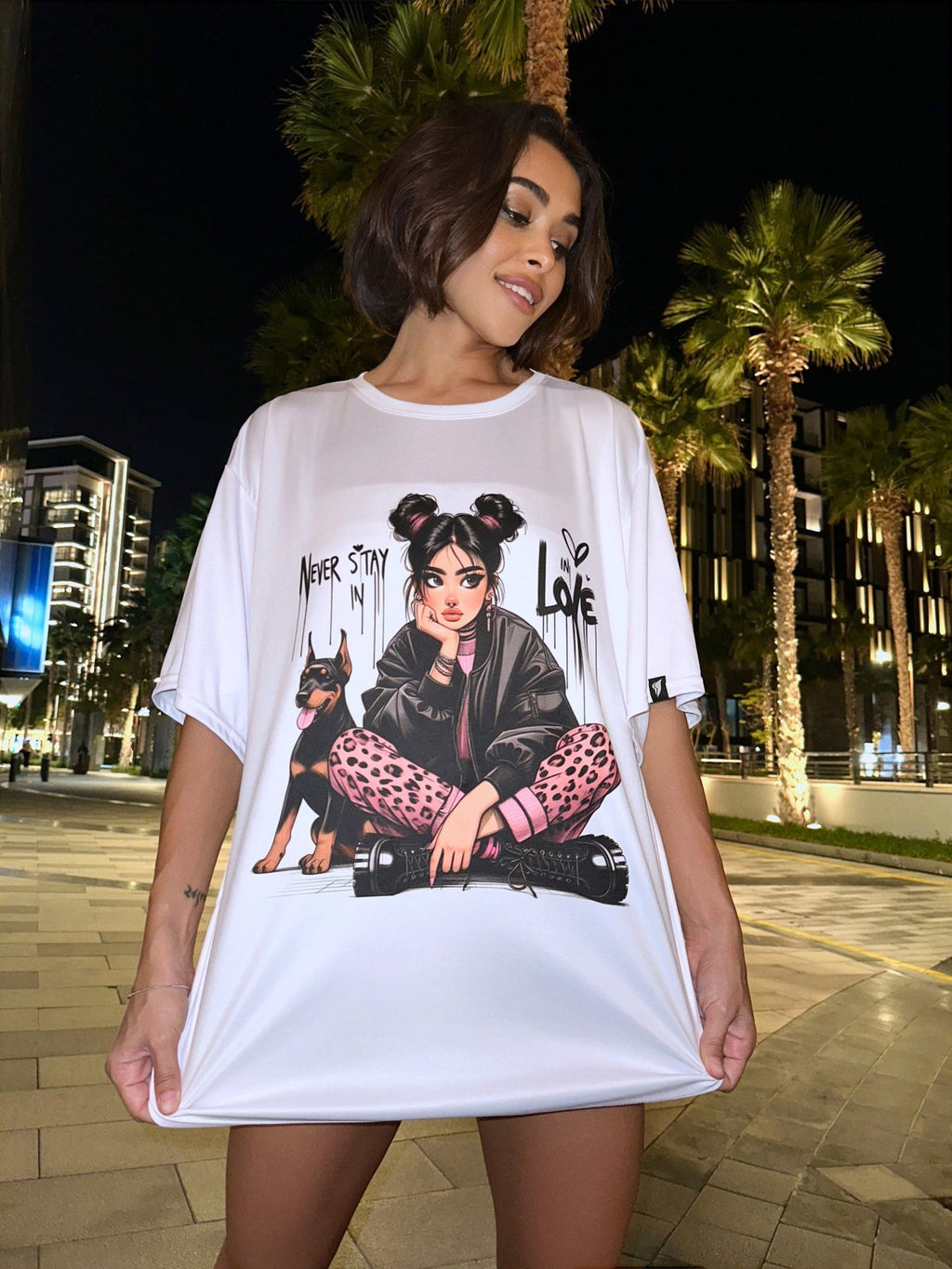 Oversize T-shirt Never stay in love - One size - Bona Fide