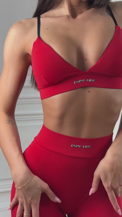 Sports Bra Charm Top Red
