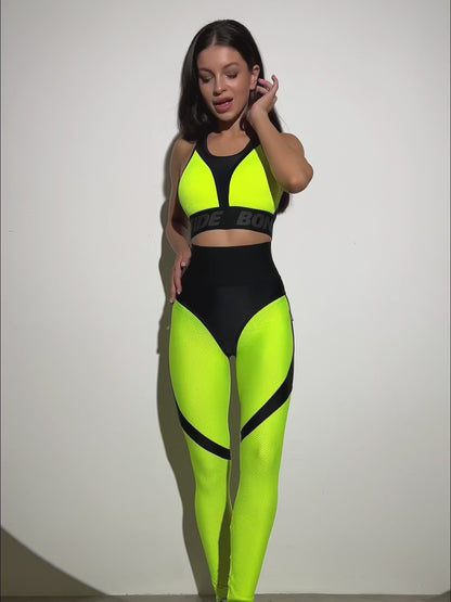 Sports Bras Top For Top Neon Yellow