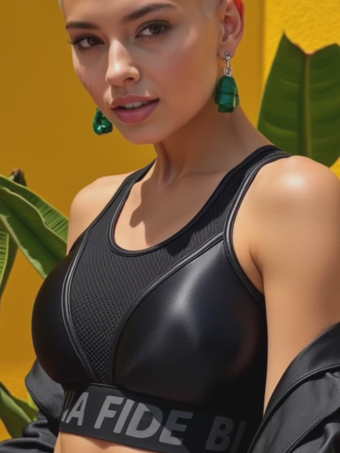 Sports Bra Top For Top Black Skin