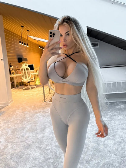 Sports Bra Charm Top Light Gray - Bona Fide