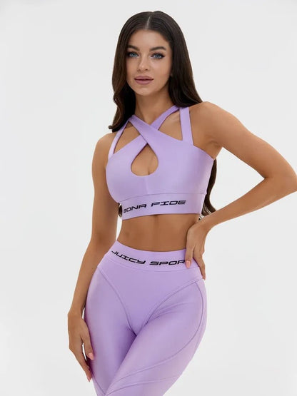 Sports Bra Heart Crush Top Juicy Lilac - Bona Fide