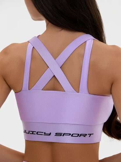 Sports Bra Heart Crush Top Juicy Lilac - Bona Fide