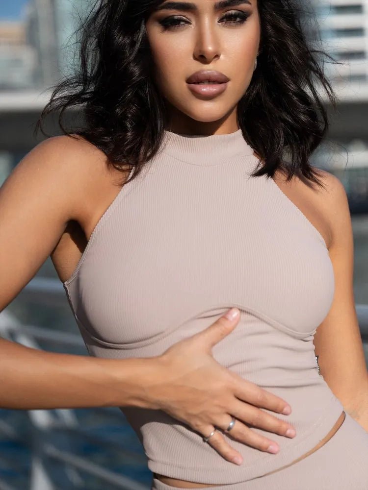 Tank Top Ribbed Beige - Bona Fide