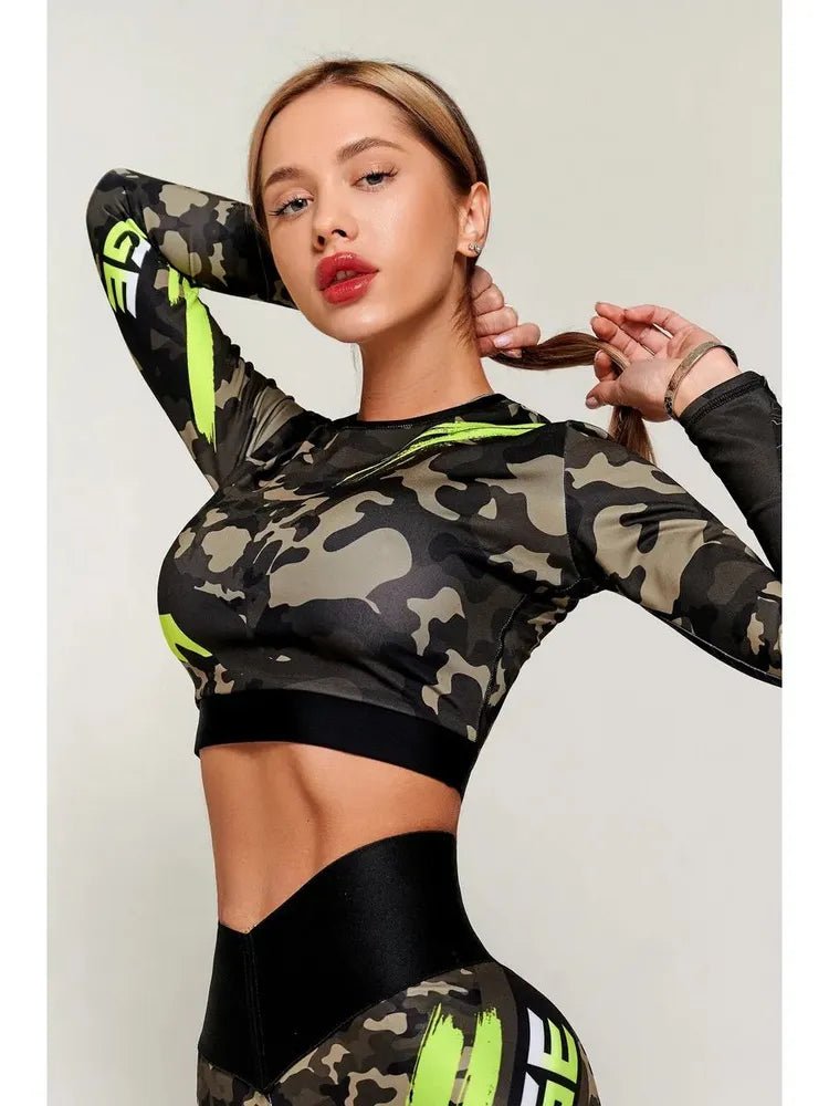 Workout Top Rashguard Midi Revenge Lime - Bona Fide