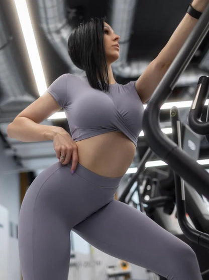 Workout Top Tied Up Top Gray - Bona Fide