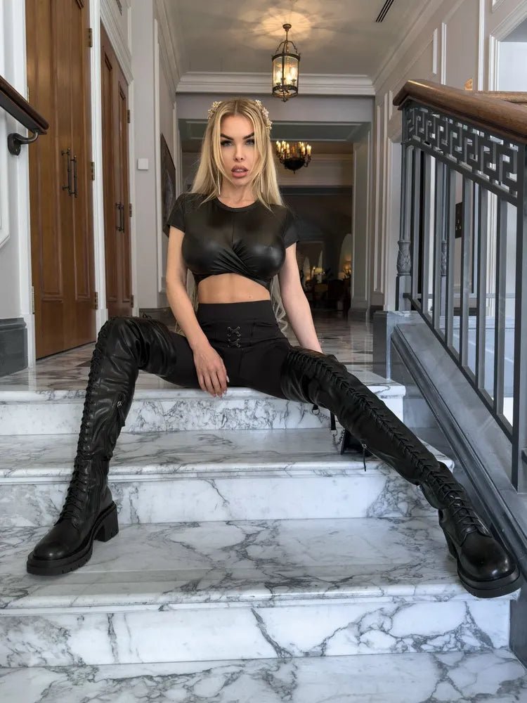 Workout Top TiedUpTop Black Blaze - Bona Fide