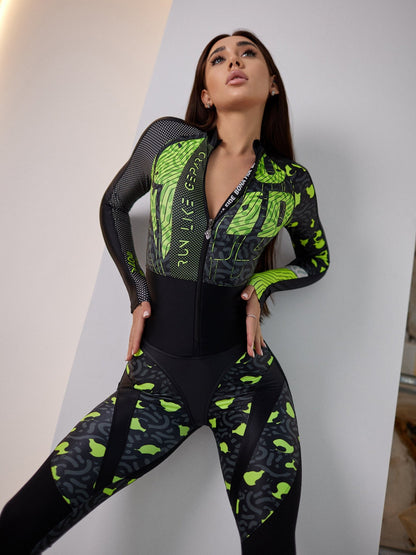 Jumpsuit ComeBase Run Like Gepard Lime - Bona Fide